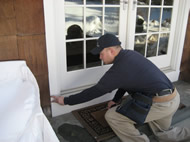 Inspecting the door frame
